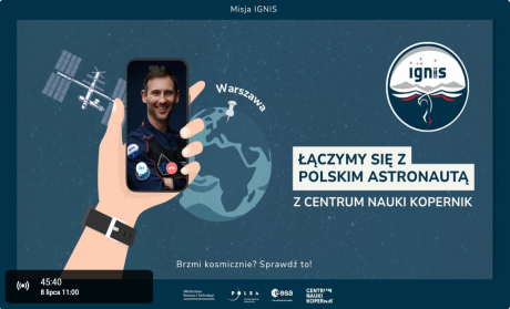 Dziś o 11:00 nasz rodak Sławosz Uznański-Wiśniewski połączy się dziećmi i młodzi...
